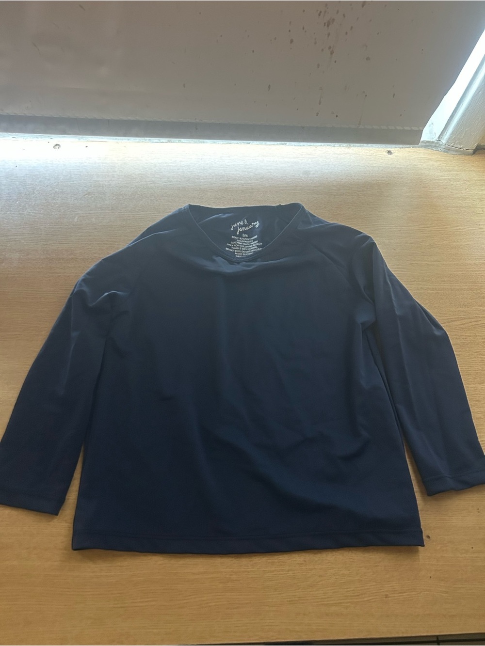 Kids Long Sleeve Swim Rashguard - Navy